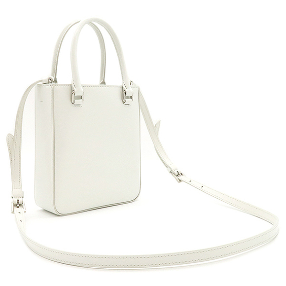 Prada tote RFID 2WAY Patent hardware BIANCO SPAZZOLATO leather Silver bag - Picture 1 of 6